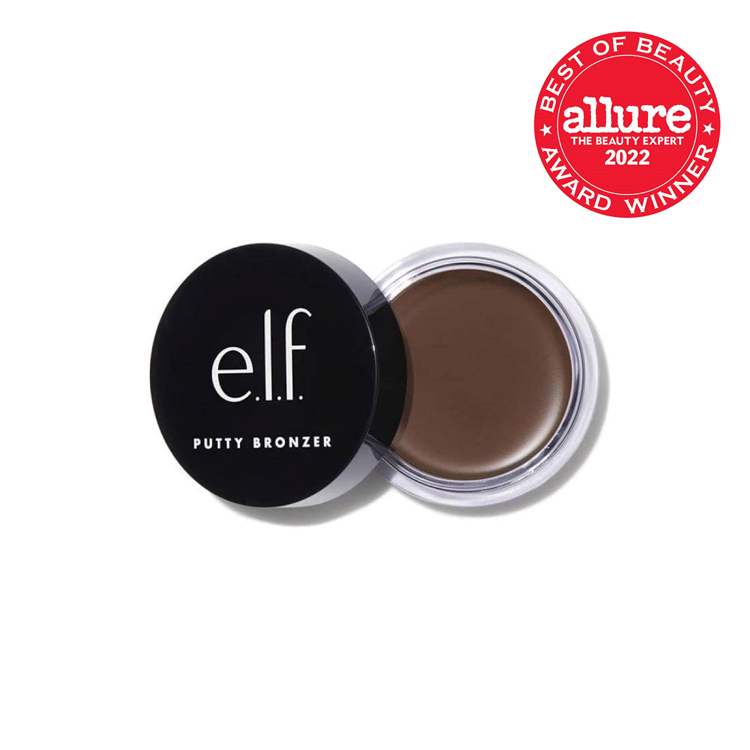 e.l.f. Putty Bronzer, Creamy & Highly Pigmented Formula, Creates a Long-Lasting Bronzed Glow, Infused with Argan Oil & Vitamin E, Beach, Please!, 0.35 Oz